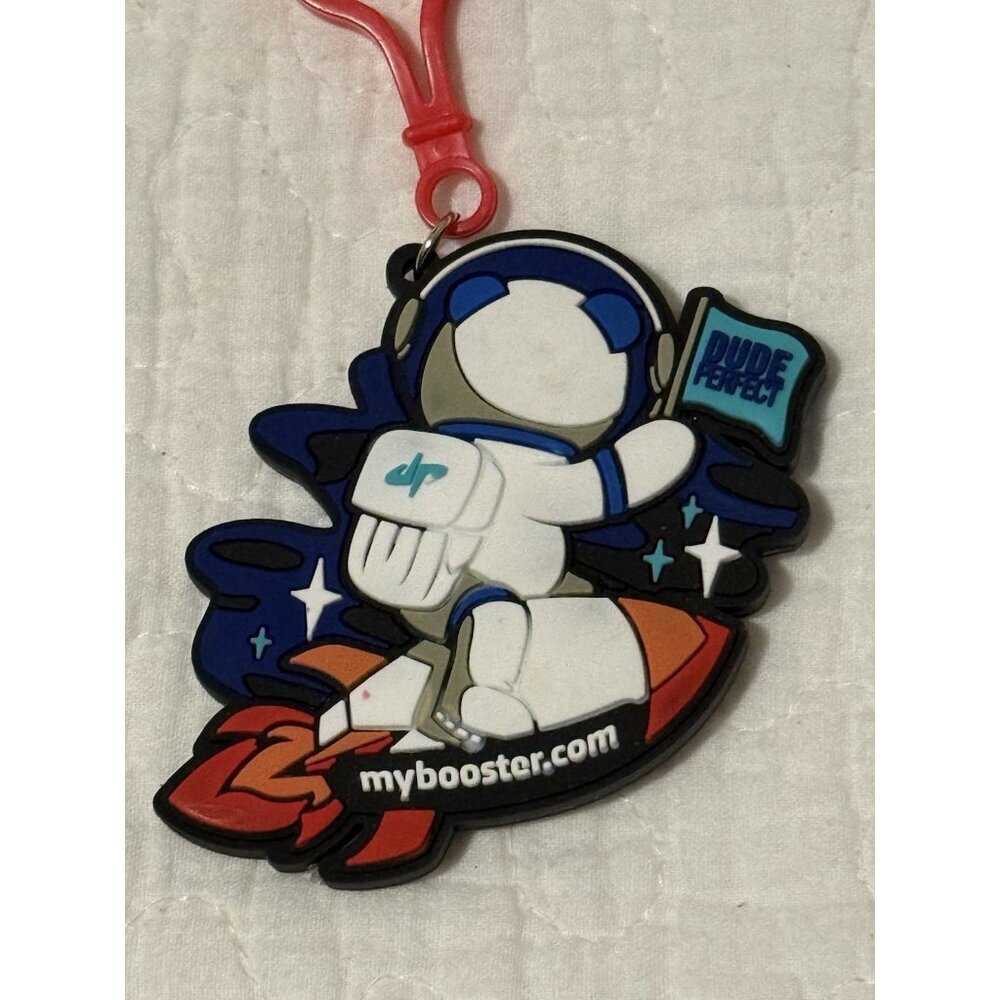 Panda Astronaut  Rocketship Dude Perfect KeyChain RARE Backpack Keys Accessory - Picture 3 of 4